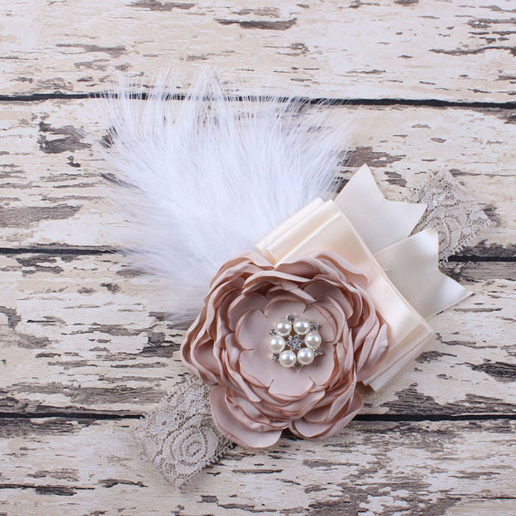 born Feathers Headband Baby Girl Headband Flower Hair Bow Toddler Kids Hair Accessories Photography Prop