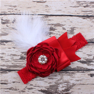 born Feathers Headband Baby Girl Headband Flower Hair Bow Toddler Kids Hair Accessories Photography Prop