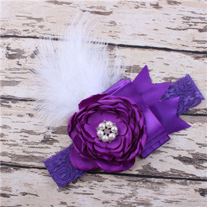 born Feathers Headband Baby Girl Headband Flower Hair Bow Toddler Kids Hair Accessories Photography Prop