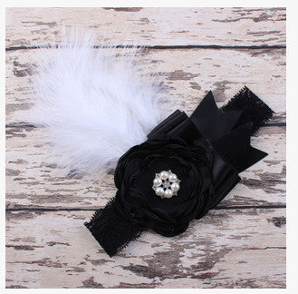 born Feathers Headband Baby Girl Headband Flower Hair Bow Toddler Kids Hair Accessories Photography Prop
