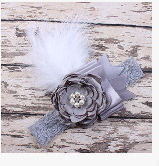 born Feathers Headband Baby Girl Headband Flower Hair Bow Toddler Kids Hair Accessories Photography Prop
