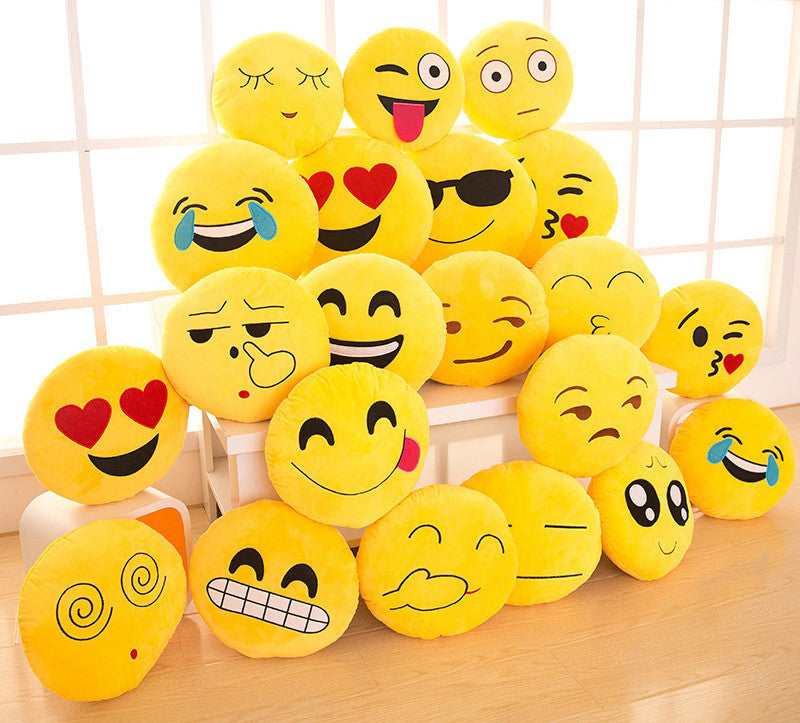 Pillow Funny Cute Smile Emoticon Pretty Round Cushion Pillow Stuffed Plush Toy Homemege