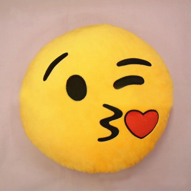 Pillow Funny Cute Smile Emoticon Pretty Round Cushion Pillow Stuffed Plush Toy Homemege