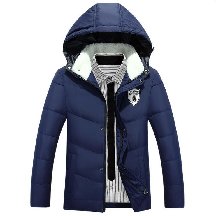 Online discount shop Australia - Men's White Duck Down Jacket Casual Solid Turn-dwon Collar Parka Jacket Men Fashion Overcoat Outerwear