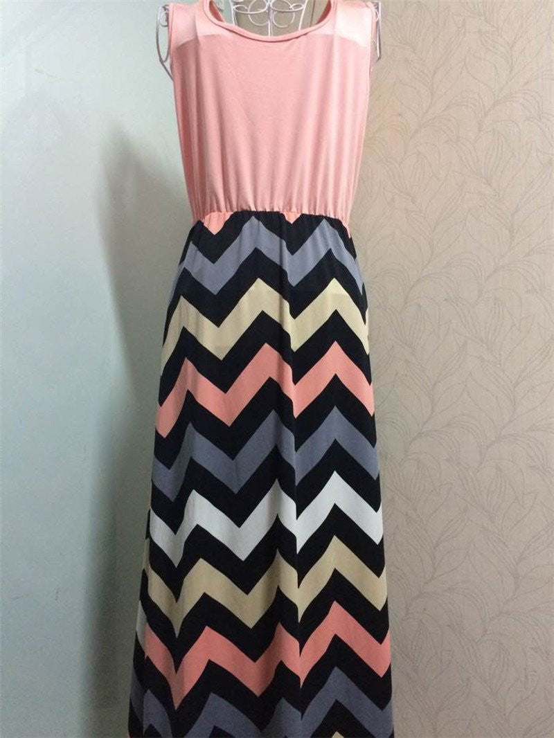 Women Summer Beach Boho Maxi Dress High Brand Striped Print Long Dresses Feminine Plus Size
