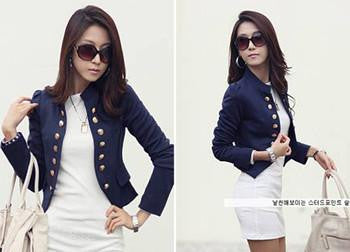 Online discount shop Australia - GZDL Women Double Breasted Jacket Long Sleeve Button Slim Fitted Cropped Top Casual Cardigan Coat Outerwear CL1076