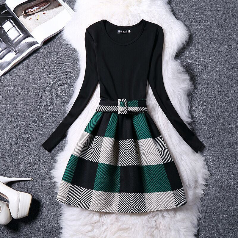 Print Dress Women Brand Long Sleeve Ladies Casual Dresses Woman