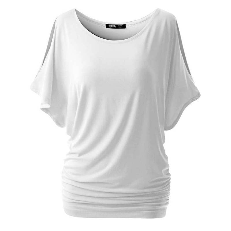Online discount shop Australia - American Apparel Casual Women Loose Bat Sleeve Short Black/White T-shirt Casual Slim Tops Plus Size
