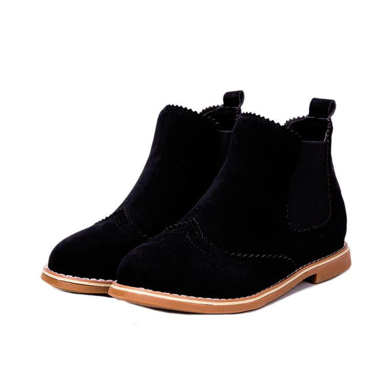 Suede Leather Ankle Boots Flat Heels 9 Candy Colors Oxford Shoes Woman Casual