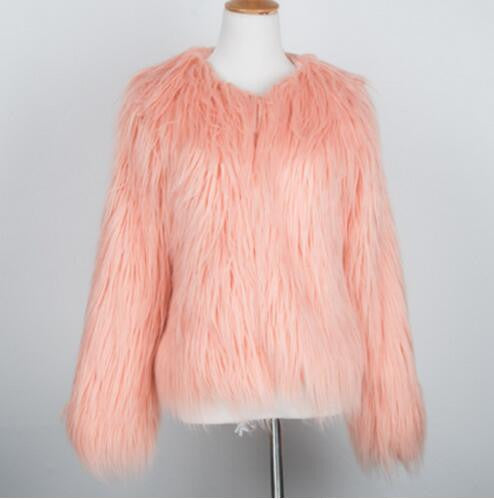 Online discount shop Australia - Fluffy faux fur coat women warm chic female outerwear Black elegant jacket coat hairy plus size overcoat