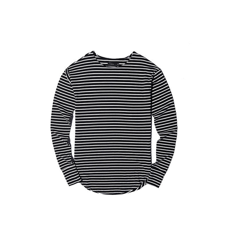 red Striped T-shirt fashion brand LONG oversize extend t shirts designer finger long sleeve cotton