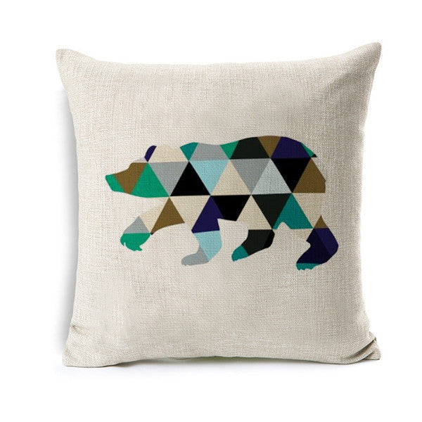 Online discount shop Australia - Deer Animal Cushion Geometric Cotton Linen Pillow Cotton Linen