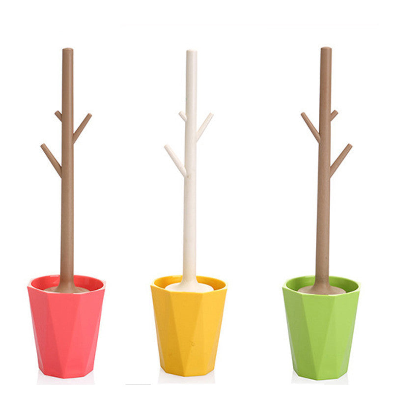 Online discount shop Australia - Branch Design PP PS Toilet Brush with Funny Base Household Cleaning Tool Strong Detersive Power Durable Type and Ornamental