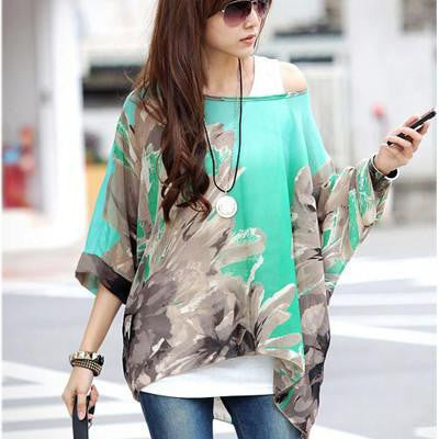 Women Dresses Fashion Batwing Sleeve Summer Dress Womens Chiffon Dresses Long Tops