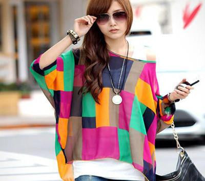 Women Dresses Fashion Batwing Sleeve Summer Dress Womens Chiffon Dresses Long Tops