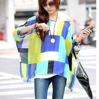 Women Dresses Fashion Batwing Sleeve Summer Dress Womens Chiffon Dresses Long Tops
