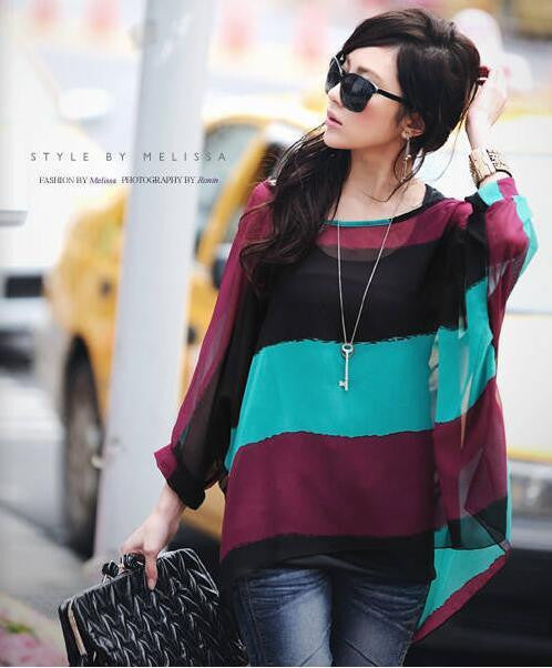 Women Dresses Fashion Batwing Sleeve Summer Dress Womens Chiffon Dresses Long Tops