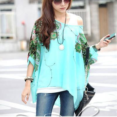 Women Dresses Fashion Batwing Sleeve Summer Dress Womens Chiffon Dresses Long Tops