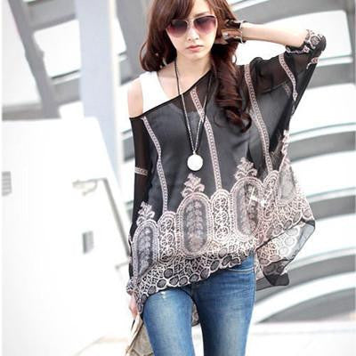 Women Dresses Fashion Batwing Sleeve Summer Dress Womens Chiffon Dresses Long Tops