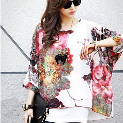 Women Dresses Fashion Batwing Sleeve Summer Dress Womens Chiffon Dresses Long Tops