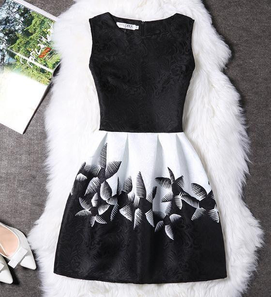 Women Summer Bodycon Dress Vintage Printed Sleeveless Party Vestido De Festa Female Clothing A Line Dresses PRDRS96