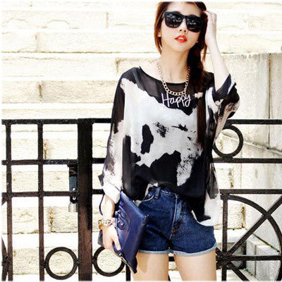 Online discount shop Australia - Chiffon Tops Novelty Ladies Floral Print Casual Loose Blouses Shirts Plus Size 4XL 5XL 6XL Women's Tops Blouses