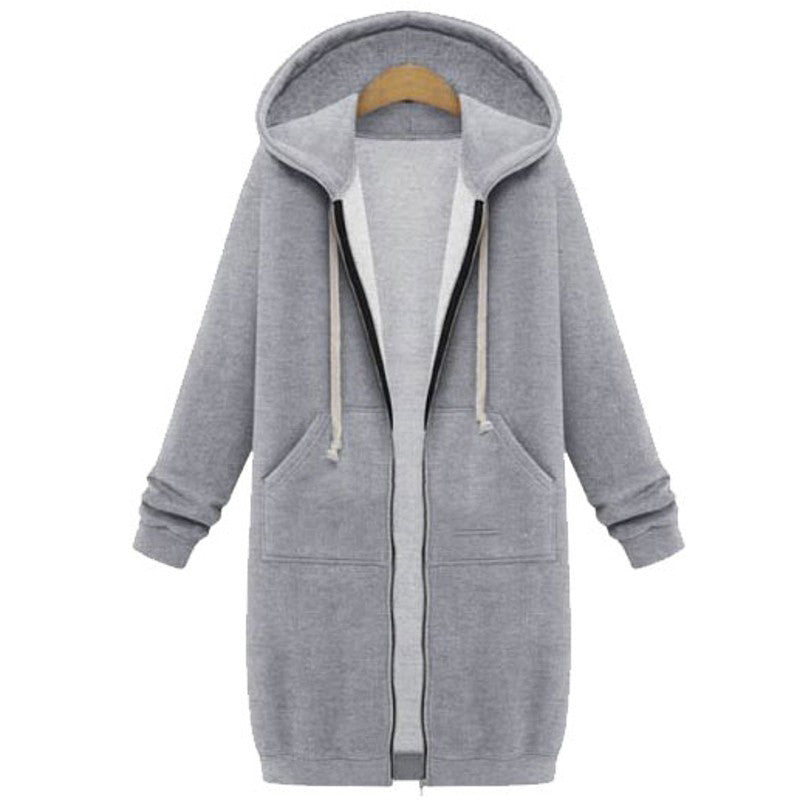 Online discount shop Australia - Coats Jacket Women Long Hooded Sweatshirts Coat Casual Zipper Outerwear Hoodies Plus Size
