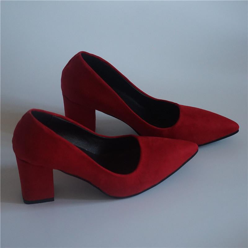 Women's 7.5 cm Block Heel sexy pointed toed woman pumps EUR 34 -39