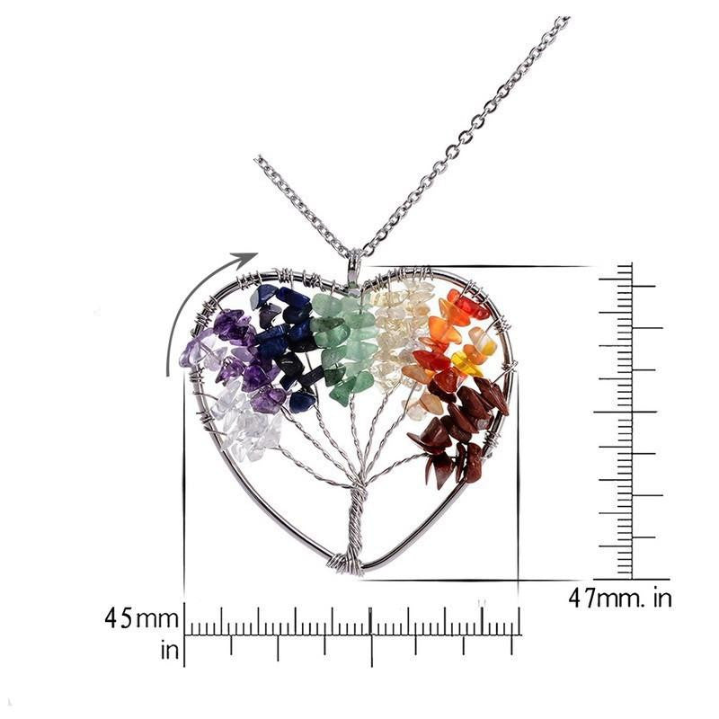 Tree of Life Necklace 7 Chakra Stone Beads Natural Citrine Amethyst Amethyst Necklace Leather Chains Women Christmas Gifts