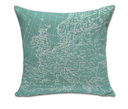 Online discount shop Australia - 18 Inches Square Vintage World Map Pillows Outdoor Cushion For Chairs Bedroom Decor Cotton Linen Home Textile No Core