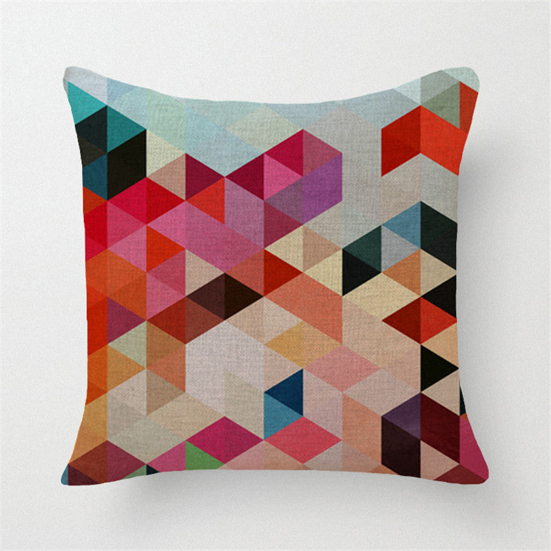 Online discount shop Australia - European Cushion Home Sofa Car Throw Pillows Geometric Style Plaid Printed Signature Cotton Cushion Cushion
