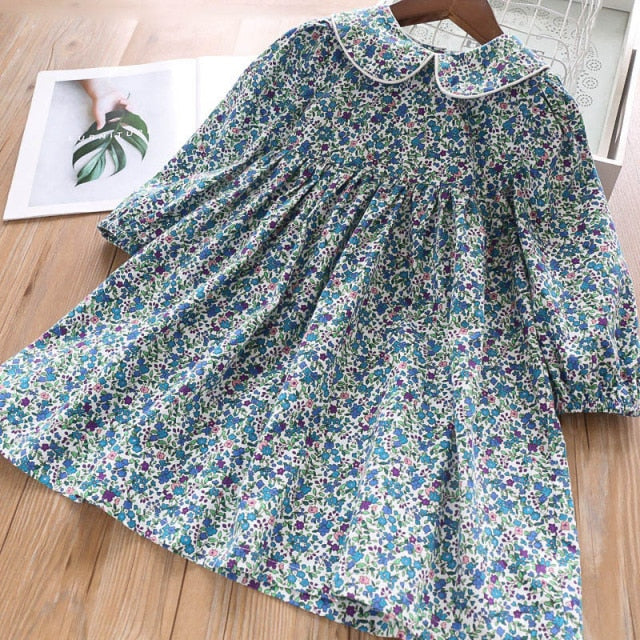 Children Clothing Dress New Lovely  Princess Dress Printing Flowers Kids Dresses Girls Dress