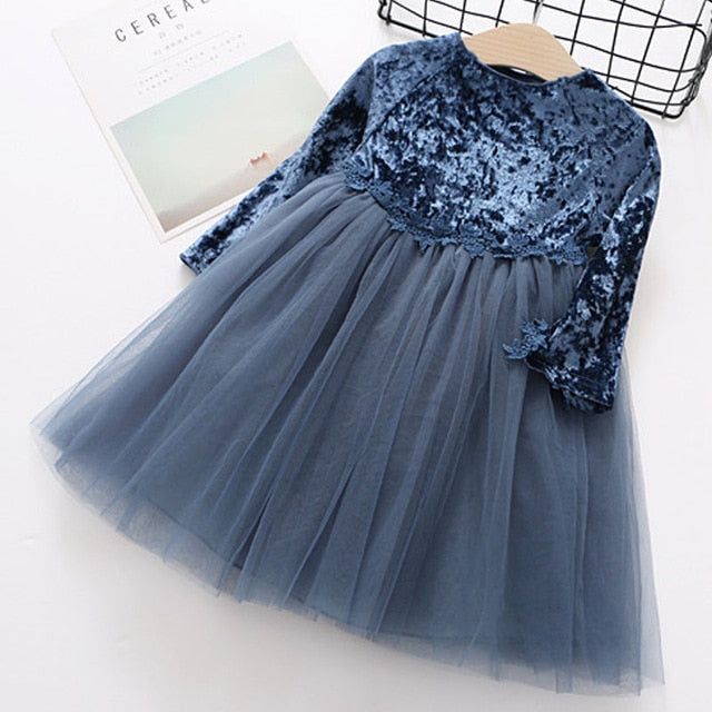 Children Clothing Dress New Lovely  Princess Dress Printing Flowers Kids Dresses Girls Dress