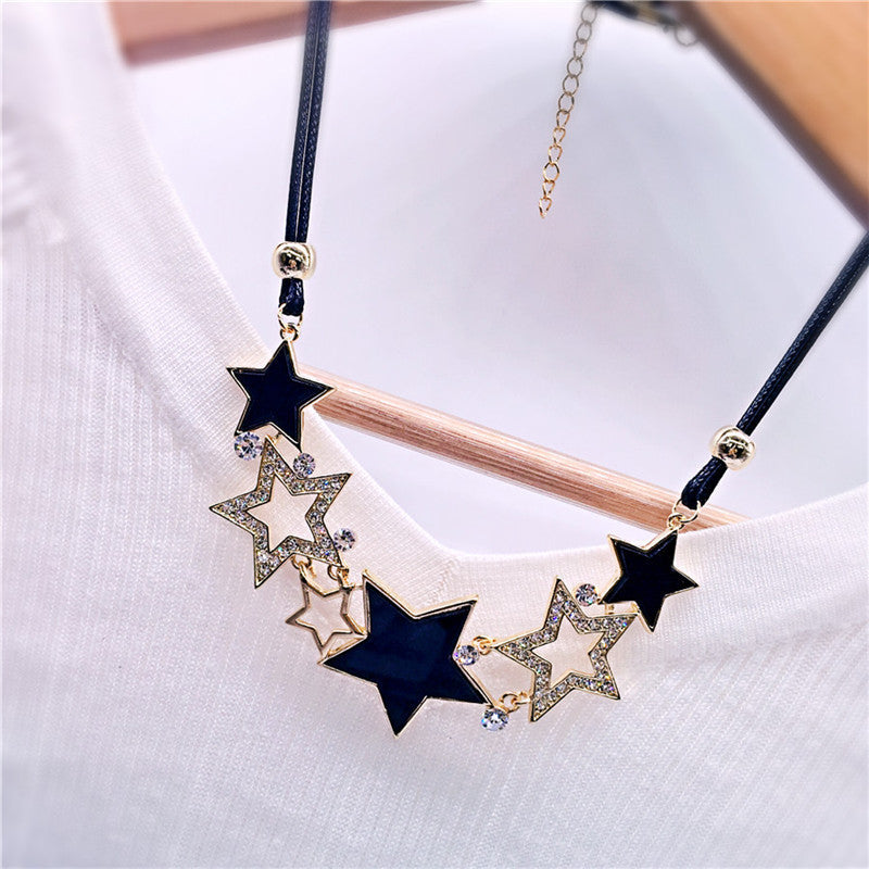 Online discount shop Australia - Luxury Imitation blue diomands rhinestone gem crystal peacock feather rope statement necklace fashion jewelry