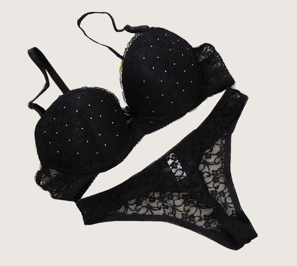 Bra Women's Push Up bra Brief Sets Lace Bras Black White Red Brown Lingerie Set