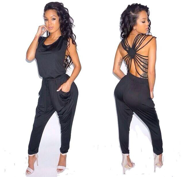Sheer Rompers for Women Black Backless Jumpsuit Rompers Off Shoulder Overalls Bandage Playsuit