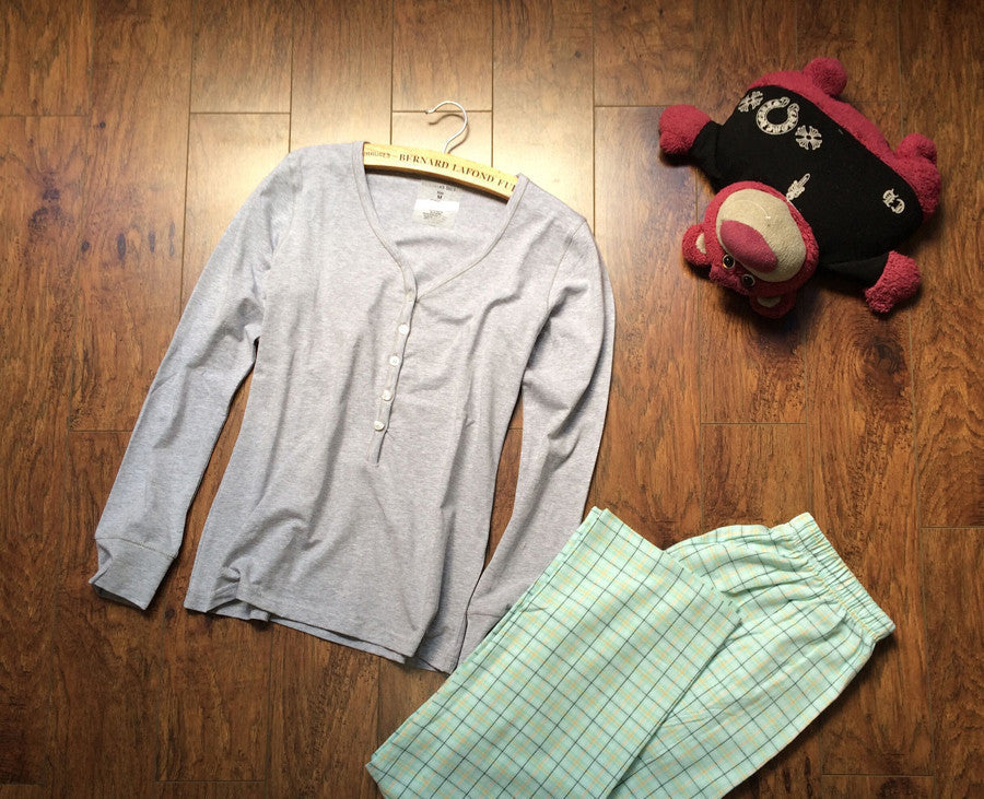 Online discount shop Australia - 100% cotton pajamas for women pijamas simple ladies long sleeved casual pajamas Sets pyjamas women sleepwear