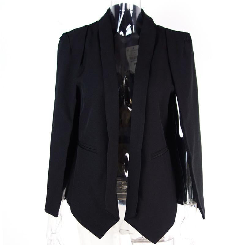 Simplee Fashion cape poncho style white jacket coat Elegant turn-down collar women coat Classical pocket black outwear