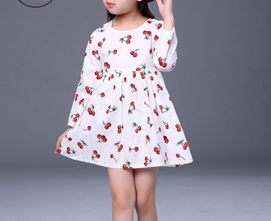 Online discount shop Australia - Cartoon Cherry Long Sleeve Girls Princess Dress Children Girl Bow Veil Tutu Cute Wing Party A Line Dress Infant Girls Clothes