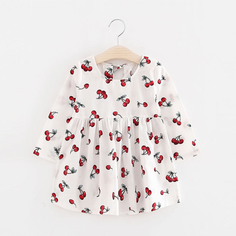 Online discount shop Australia - Cartoon Cherry Long Sleeve Girls Princess Dress Children Girl Bow Veil Tutu Cute Wing Party A Line Dress Infant Girls Clothes