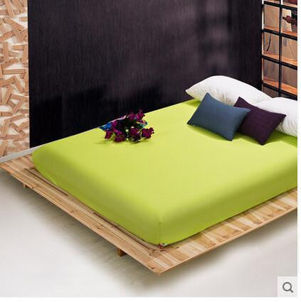 solid color sheets fitted bed sheet elastic mattress cover bed linen bedspread polyester cotton single twin full queen