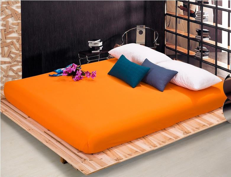 solid color sheets fitted bed sheet elastic mattress cover bed linen bedspread polyester cotton single twin full queen