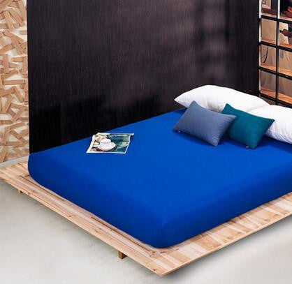 solid color sheets fitted bed sheet elastic mattress cover bed linen bedspread polyester cotton single twin full queen