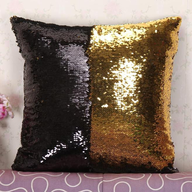Online discount shop Australia - Fashion Heaven New DIY Two Tone Glitter Sequins Throw Pillows Decorative Cushion Case Sofa Car