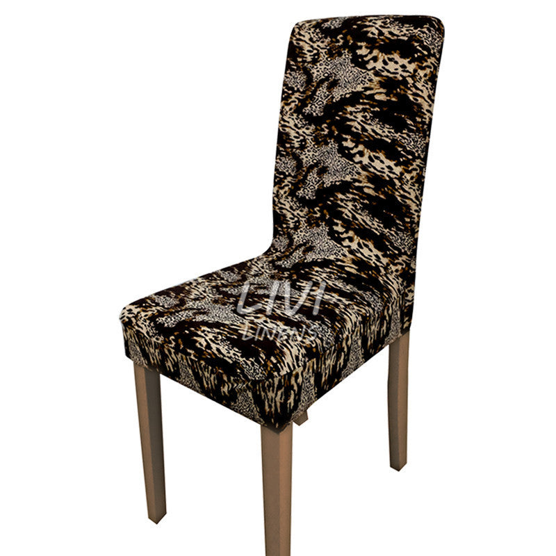 Printing Zebra Leopard Printing Spandex Stretch Dining Chair Cover Machine Washable Restaurant