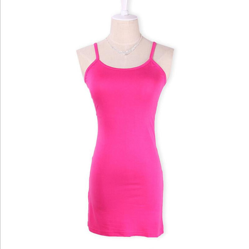 Women Stretchy Camisole Spaghetti Strap Long Tank Top Mini Wrap Blouse Casual Slip Vest Female