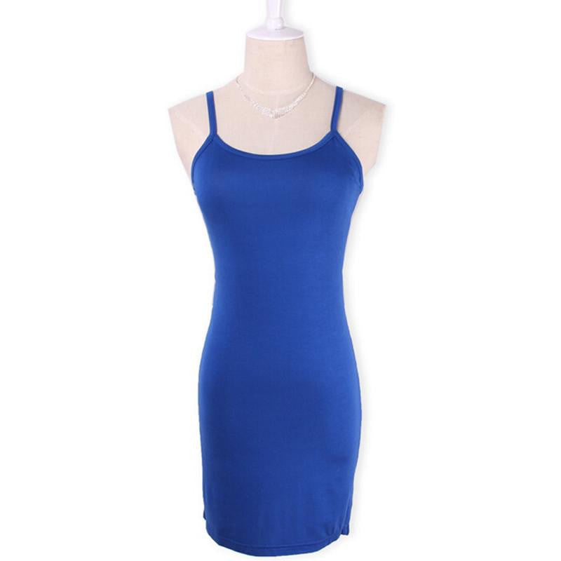 Women Stretchy Camisole Spaghetti Strap Long Tank Top Mini Wrap Blouse Casual Slip Vest Female