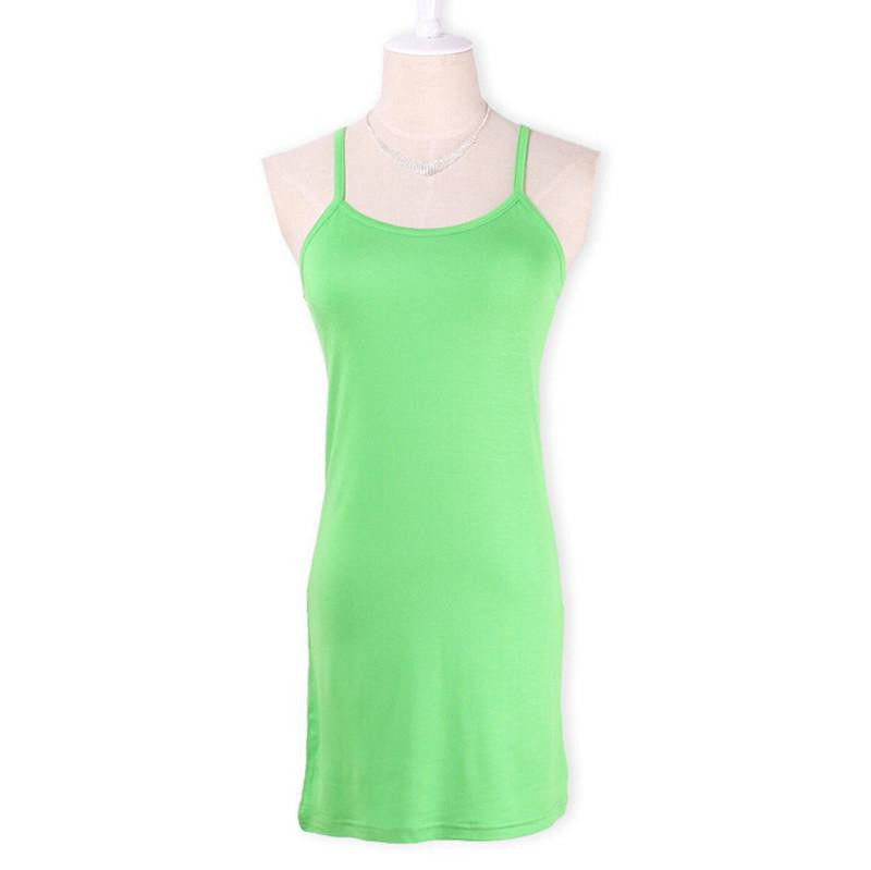 Women Stretchy Camisole Spaghetti Strap Long Tank Top Mini Wrap Blouse Casual Slip Vest Female