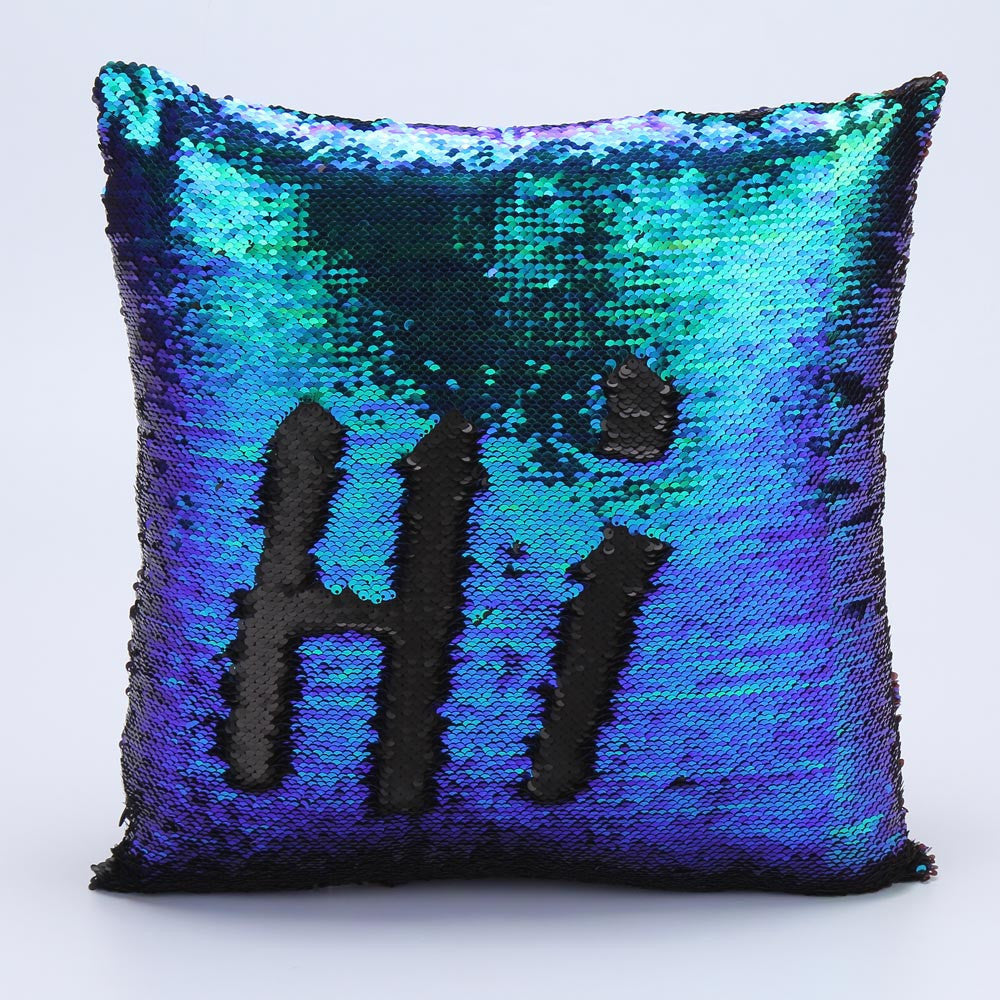 Online discount shop Australia - Fashion DIY Two Tone Glitter Sequins Hi Throw Pillow Decorative Cushion Case Car Covers Coussin Decor
