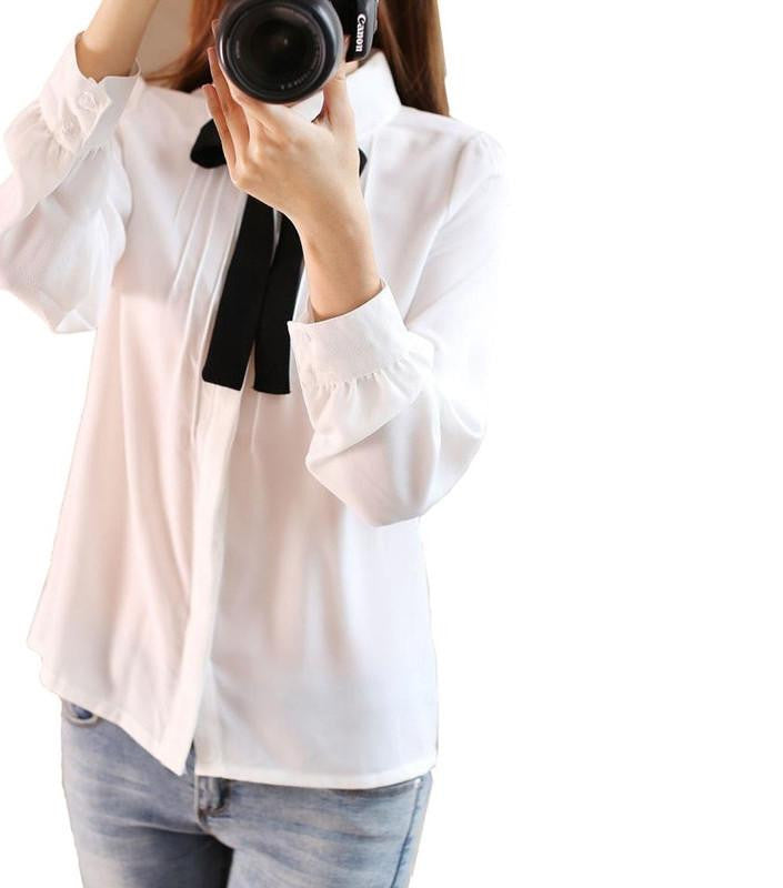 Women Chiffon Shirt Blouse Ladies Elegant Long Sleeve Shirts Female Office Shirt Plus Size birds Print